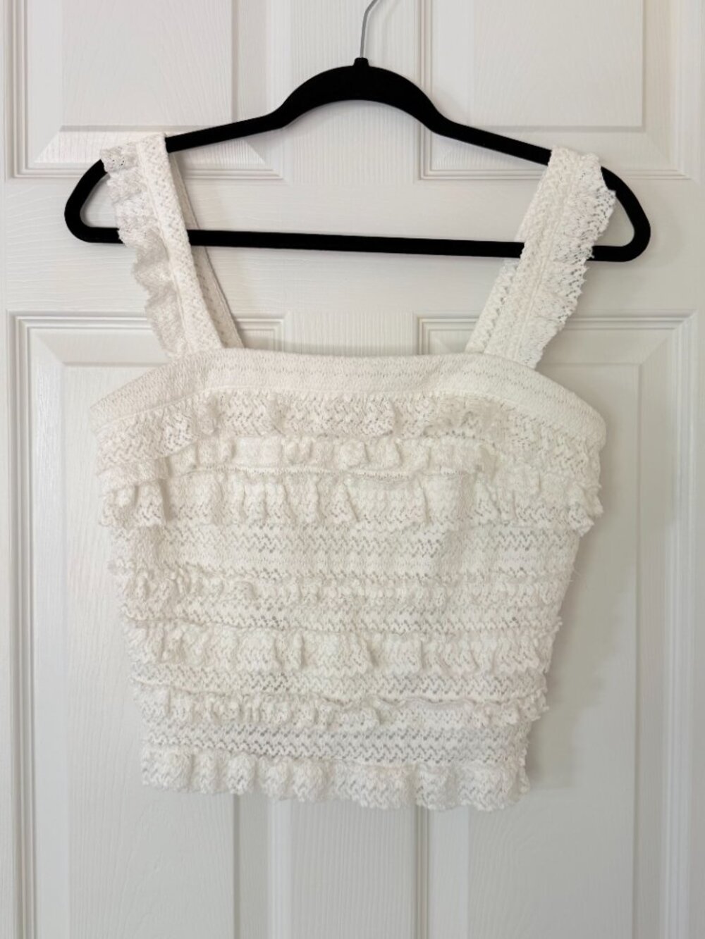 SO Goods for Life White Lace Ruffle Crop Top Size XL